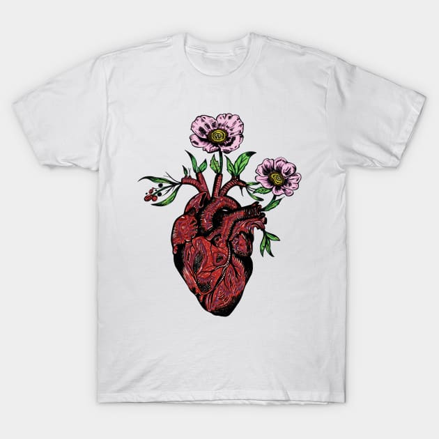 Blooming hearts. T-Shirt by AudreyOliver
